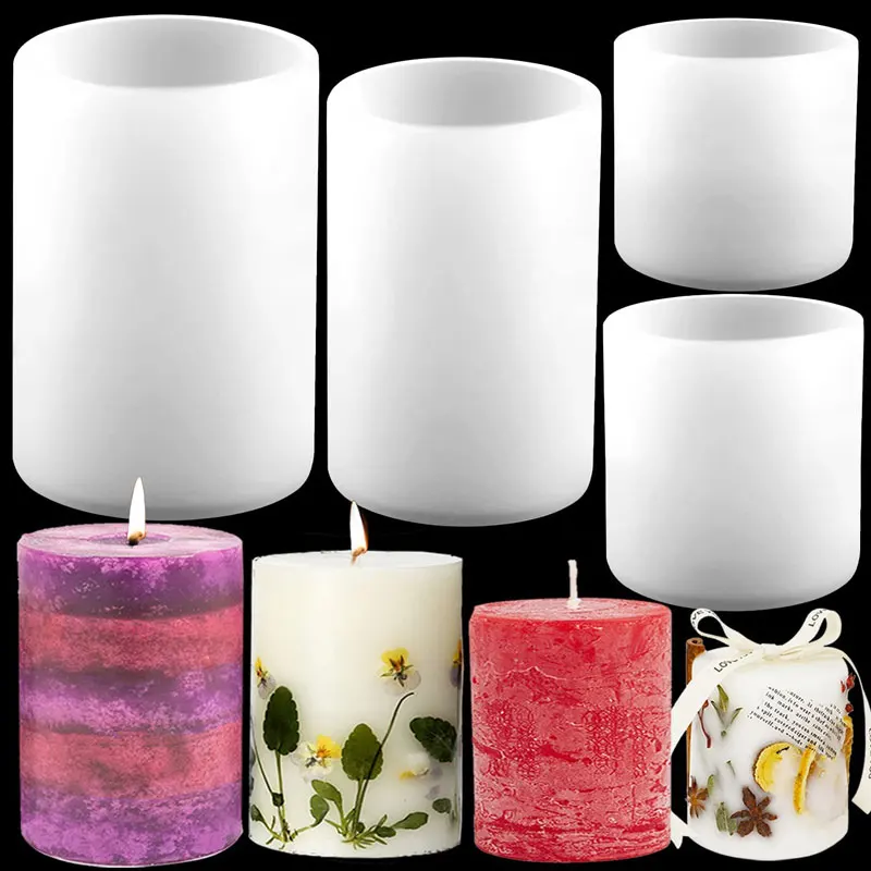Candle Supplies Tins - กระบอกซิลิโคนเทียนแม่พิมพ์เรซินแม่พิมพ์อีพ็อกซี่เรซินแม่พิมพ์หล่อสําหรับงานฝีมือ DIY เทียนขี้ผึ้งทําสบู่ดิน